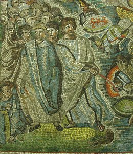 Durchzug durch das Rote Meer, Byzantinisch, frühes 20. Jahrhundert, Original aus dem 5. Jahrhundert von Unbekannt