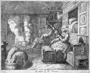 Bauernhausinterieur, möglicherweise Niederlande oder Nordfrankreich, 17. Jahrhundert
