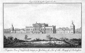 Perspektivische Ansicht von Wentworth-House in Yorkshire, dem Sitz des Marquess of Rockingham, 1771 von Unbekannt