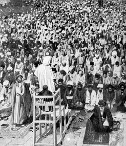 Fromme Muslime versammelten sich beim Durbar Gottes, Mekka, Saudi-Arabien, 1922 von Unbekannt