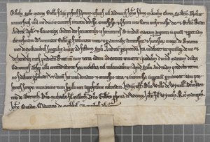 Pittance-Schrift: Urkunde zur Gewährung von Almosen an die Kirche des Heiligen Andreas des Apostels