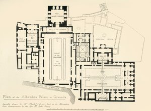 Plan des Alhambra-Palastes in Granada, 19. Jahrhundert, 1907 von Unbekannt