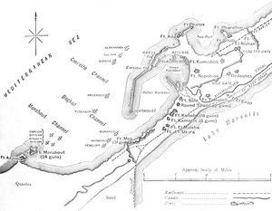 Plan des Bombardements von Alexandria, 11. Juli 1882, ca. 1882