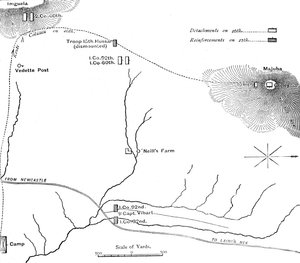 Plan des Marsches zum Majuba Hill, 26. Februar 1881, ca. 1880er