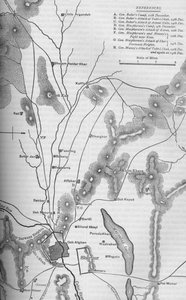 Plan der Operationen rund um Kabul, 9.-15. Dezember 1879, ca. 1880
