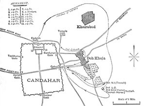 Plan des Ausfalls von Candahar, 16. August 1880 von Unbekannt