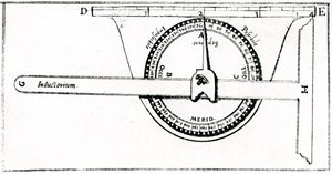 Planimeter in Verbindung mit einem Geodreieck für Vermessungen, 1605 von Unbekannt