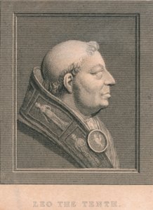 Papst Leo X. 1475-1521, geboren Giovanni di Lorenzo de Medici, um 1830 von Unbekannt