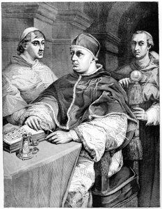 Papst Leo X., Giulio de Medici der zukünftige Papst Clemens VII. und Kardinal de Rossi, 1882