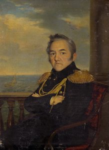 Porträt von Admiral Mikhail Lazarev 1788-1851, Mitte des 19. Jahrhunderts von Unbekannt