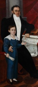 Porträt von Konstantin Rogal-Levitsky mit Sohn Philipp, ca. 1830 von Unbekannt