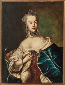 Porträt von Friederike Caroline von Sachsen-Coburg-Saalfeld, Markgräfin von... von Unbekannt