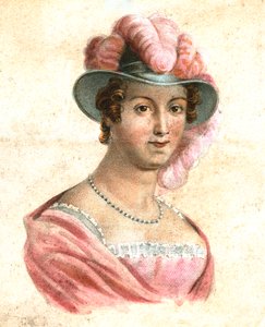 Porträt einer Frau mit Federhut, ca. 1750-1850
