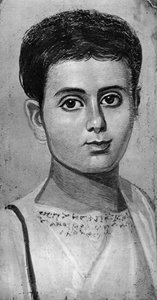 Porträt eines jungen Jungen, Al-Fayyum, Ägypten, 2. Jahrhundert 1936 von Unbekannt