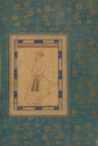 Porträt eines nicht identifizierten Adligen vom Hofe Shah Jahans, um 1640-1650