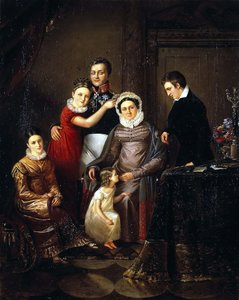 Porträt der Familie von Prinz Nikolay Repnin-Volkonsky, 1820er von Unbekannt