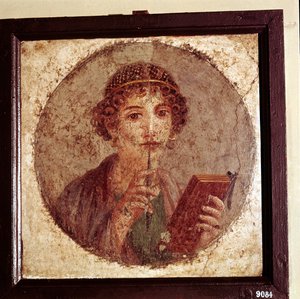 Porträtmalerei von Sappho, Pompeji, Italien von Unbekannt