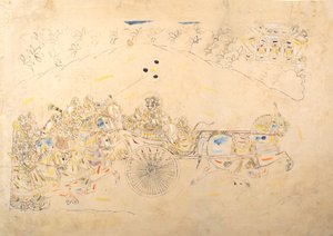 Vorbereitende Studie für ein Porträt von Man Singh und seinem Harem, 1810-15 von Unbekannt