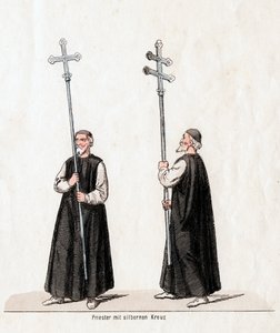 Priester mit Silberkreuz, Kostümentwurf für Shakespeares Stück, Heinrich VIII., 19. Jahrhundert