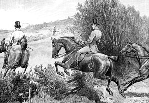 Prinz Albert jagt in der Nähe von Belvoir Castle, Leicestershire, um 1840er Jahre, 1900 von Unbekannt