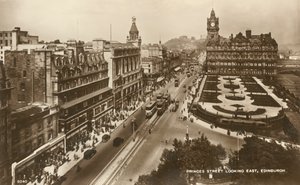 Princes Street Blick nach Osten, Edinburgh, um 1920er