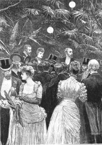 Prinzessin Alexandra verkauft Blumen auf einem Fest zugunsten der Londoner Krankenhäuser, 23. Juli 1884