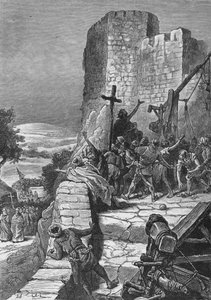 Prozession der Kreuzfahrer um die Mauern Jerusalems, 1099 1905 von Unbekannt