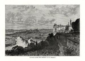 Aussicht von der Terrasse in St. Germain, Frankreich, 1879 von Unbekannt