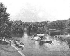 Öffentlicher Garten und See, Boston, USA, um 1900
