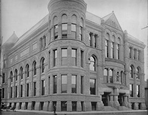 Öffentliches Bibliotheksgebäude, Minneapolis, Minnesota, ca. 1897