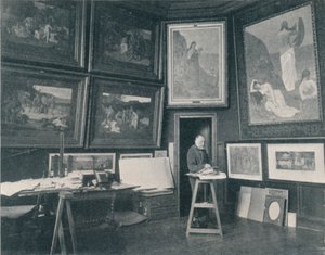 Puvis De Chavannes in seinem Atelier, ca. 1897 von Unbekannt