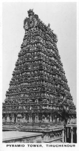 Pyramidenturm, Tiruchendur, Tamil Nadu, Indien, ca. 1925