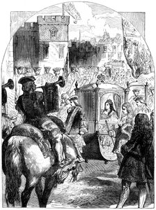 Queen Annes letzter Fortschritt zum Parlamentshaus, Westminster, London, 19. Jahrhundert