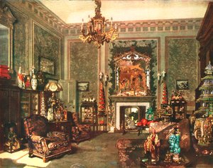 Queen Marys Chinesisches Chippendale-Zimmer im Buckingham Palace, ca. 1935 von Unbekannt