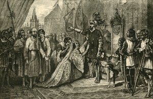 Königin Philippa bittet für die Bürger von Calais, 1347, 1890 von Unbekannt
