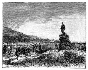 Königin Victoria enthüllt eine Statue von Prinz Albert in Balmoral, Schottland, 1860er Jahre