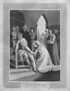 Königin von Richard II. bittet um das Leben von Sir Simon Burley von Unbekannt