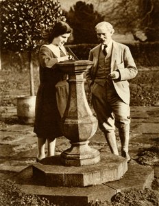 Ramsay MacDonald, erster Labour-Premierminister, in Chequers mit seiner Tochter, 1924, 1935 von Unbekannt
