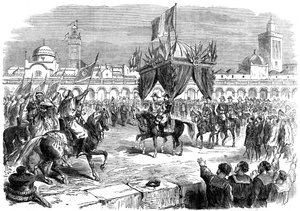 Empfang des Kaisers von Frankreich am Kai von Algier von Unbekannt