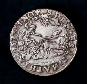 Rückseite einer Medaille zur Erinnerung an den hellen Kometen von 1577 von Unbekannt