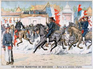 Überprüfung der einheimischen Kavallerie, Französisch-Indochina, 1903 von Unbekannt