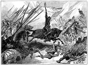 Richard I., Löwenherz in der Schlacht von Arsuf, 1191, ca. 1880 von Unbekannt