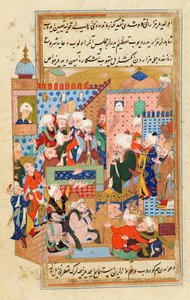 Rumis Vater hält eine Predigt auf dem Qāniʿī-Friedhof von Konya