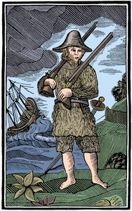 Robinson Crusoe, Chapbook-Schnitt, 18. Jahrhundert, 1964