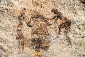 Felsmalerei von Tadrart Acacus, Libyen von Unbekannt
