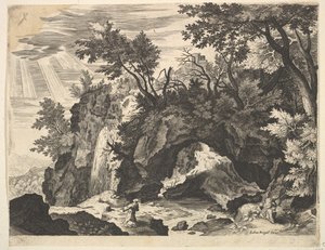 Felsige Landschaft mit der Stigmatisation des Heiligen Franziskus (Kopie)