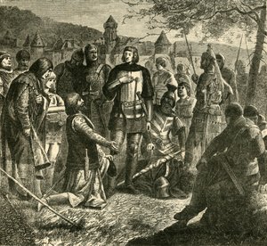 Rudolf von Habsburg erhält Nachricht von seiner Wahl zum Herrscher von Deutschland 1273, 1890 von Unbekannt