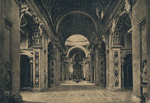 Rom - Innenansicht der Basilika St. Peter, 1910 von Unbekannt