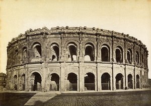 Römisches Amphitheater, Nîmes, Frankreich, spätes 19. oder frühes 20. Jahrhundert