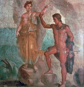 Römische Wandmalerei aus dem Haus der Dioskuren in Pompeji von Unbekannt